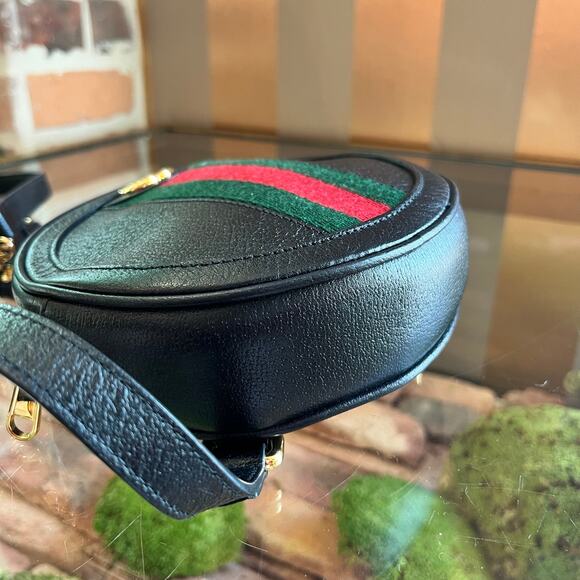 GUCCI Ophidia Round Mini Grained Calfskin Web Backpack - Picture 10 of 11